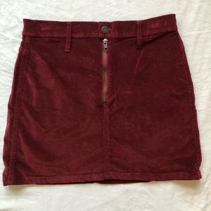 Madewell velvet skirt